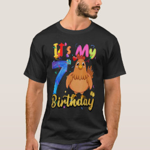 Kids Chicken 7th Birthday 7 Years Old Girls Chicke T-Shirt