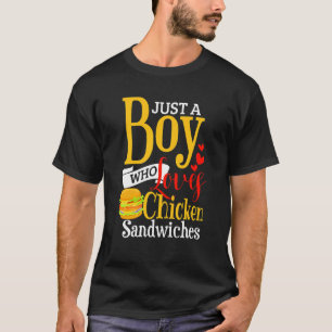 Kids Chicken Sandwich   Boys Chicken Burger T-Shirt