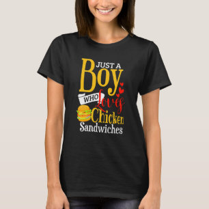 Kids Chicken Sandwich Boys Chicken Burger T-Shirt