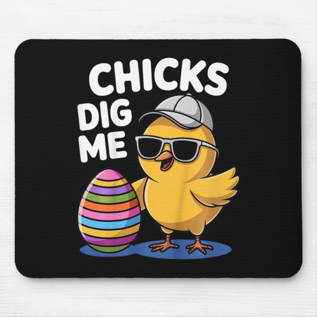 Kids Chicks Dig Me Easter Boys  Mouse Mat (Front)