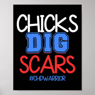 Kids Chicks Dig Scar Chd Warrior Awareness Survivo Poster