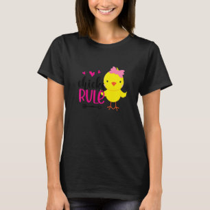 Kids Chicks Rule Cute Chicken Baby Chicken Happy E T-Shirt