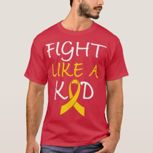 Kids Childhood Cancer Awareness Fight Ribbon Gold T-Shirt