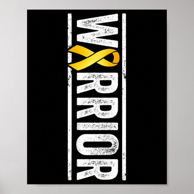 Kids Childhood Cancer Warrior Paediatrics Golden A Poster (Front)