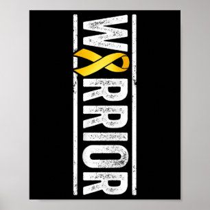 Kids Childhood Cancer Warrior Pediatric Golden Awa Poster