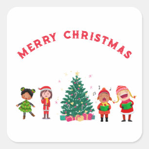 KIDS CHILDLIKE WONDER MERRY  SQUARE STICKER