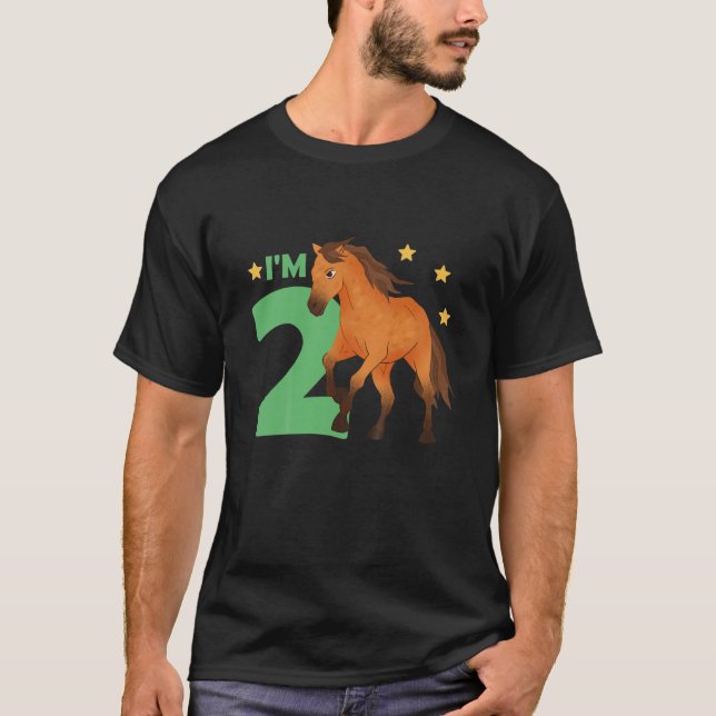 Kids Children 2Nd Birthday Horse Two Years Old Rid T-Shirt (Front)