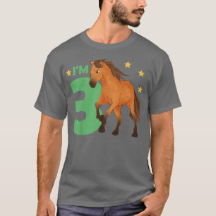 Kids Children 3rd Birthday Horse Three Years Old R T-Shirt