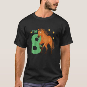 Kids Children 8th Birthday Horse Eight Years Old F T-Shirt