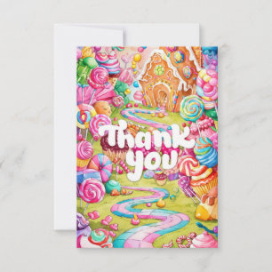 Kids Children Candyland thank you card