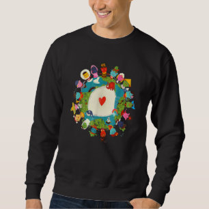 Kids Children Love The Planet Earth World Peace Sweatshirt