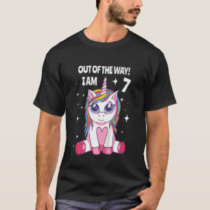 Kids Children's 7th Birthday Girl 7 Years Unicorn T-Shirt