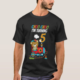 Kids Choo Choo I'm Turning 5 Locomotive Train 5th  T-Shirt