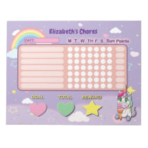 Kids Chore Board Unicorn To Do List Notepad