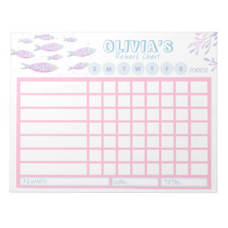 Kids Chore Chart, Personalised Underwater Chart Notepad