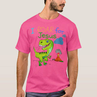 Kids Christian Dinosaur T Shirt I Roar For Jesus