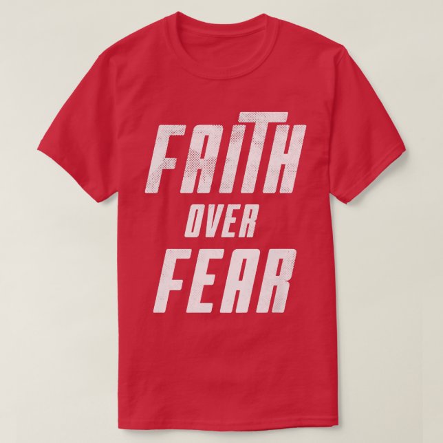 Kids Christians Cool Faith Over Fear Motivation  T-Shirt (Design Front)