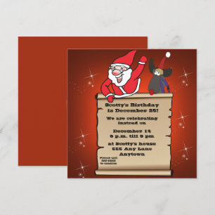 Kids Christmas Birthday Invitation