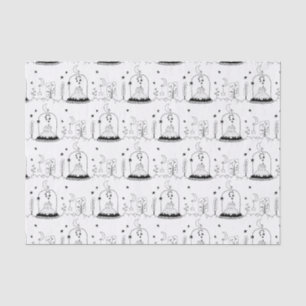 Kids Christmas Black & White Snowglobe Moon Stars Tissue Paper