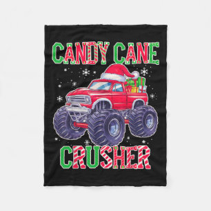 Kids Christmas Candy Cane Crusher Xmas Monster Tru Fleece Blanket