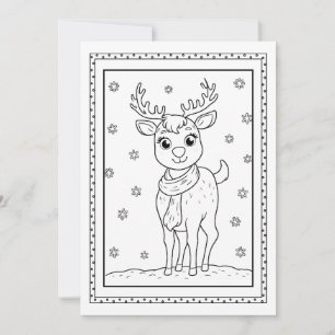 Kids Christmas Colouring Flat Note Card