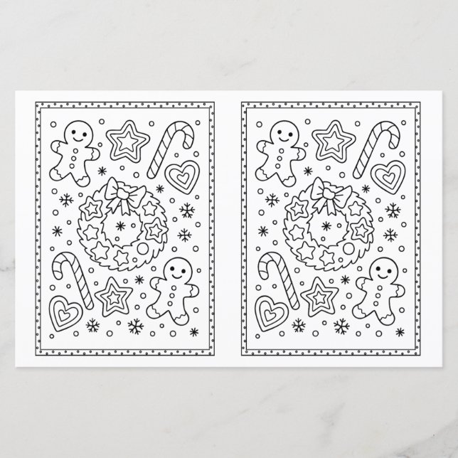 Kids Christmas Colouring Page Christmas Gingerbrea (Front)