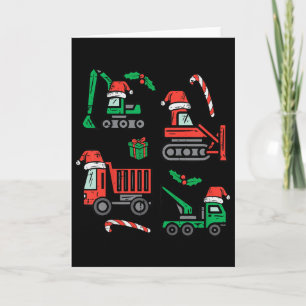 Kids Christmas Construction Vehicles Truck Xmas Bo Card