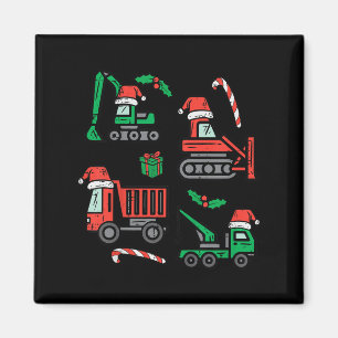 Kids Christmas Construction Vehicles Truck Xmas Bo Magnet