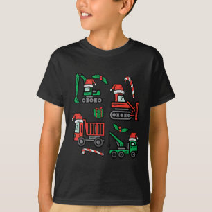 Kids Christmas Construction Vehicles Truck Xmas Bo T-Shirt