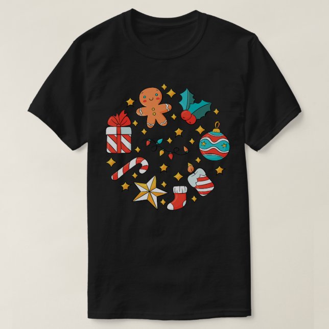 Kids Christmas Cookie tee festive gingerbread cand (Design Front)