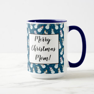 Kids Christmas Cute Snowman in Hats Mug