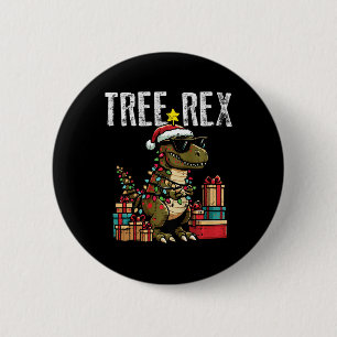 Kids Christmas Dinosaur Tree Rex Xmas Trex Toddler 6 Cm Round Badge