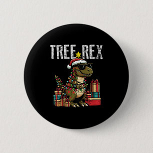 Kids Christmas Dinosaur Tree Rex Xmas Trex Toddler 6 Cm Round Badge