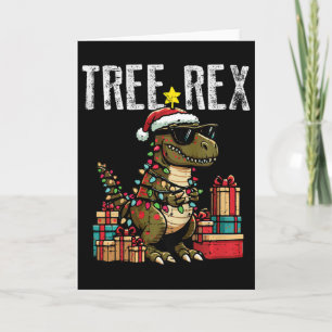 Kids Christmas Dinosaur Tree Rex Xmas Trex Toddler Card