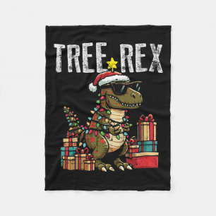 Kids Christmas Dinosaur Tree Rex Xmas Trex Toddler Fleece Blanket