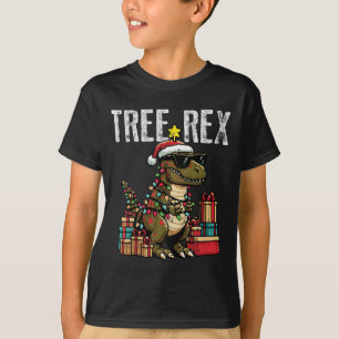Kids Christmas Dinosaur Tree Rex Xmas Trex Toddler T-Shirt