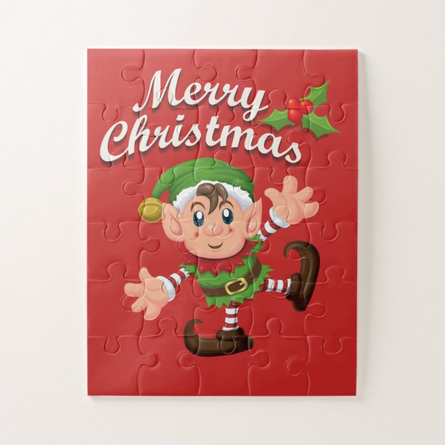 Kids Christmas Elf Puzzle (Vertical)