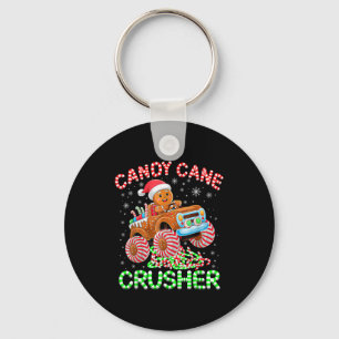 Kids Christmas Gingerbread Candy Cane Crusher Mons Key Ring