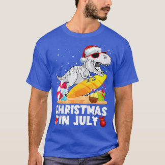 Kids Christmas In July Boys Toddler T Re Dinosaur  T-Shirt