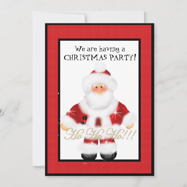 Kids Christmas Party Santa Invitation (Front)
