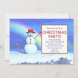 Kids' Christmas Party Snowman Invitation
