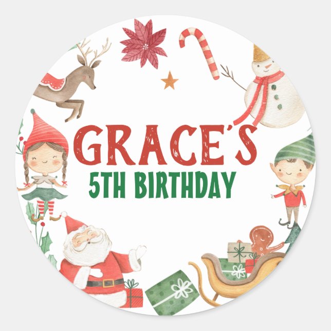 Kids Christmas Party Sticker (Front)