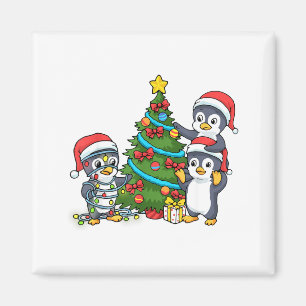 Kids Christmas Penguin Christmas Tree Lights Baubl Magnet