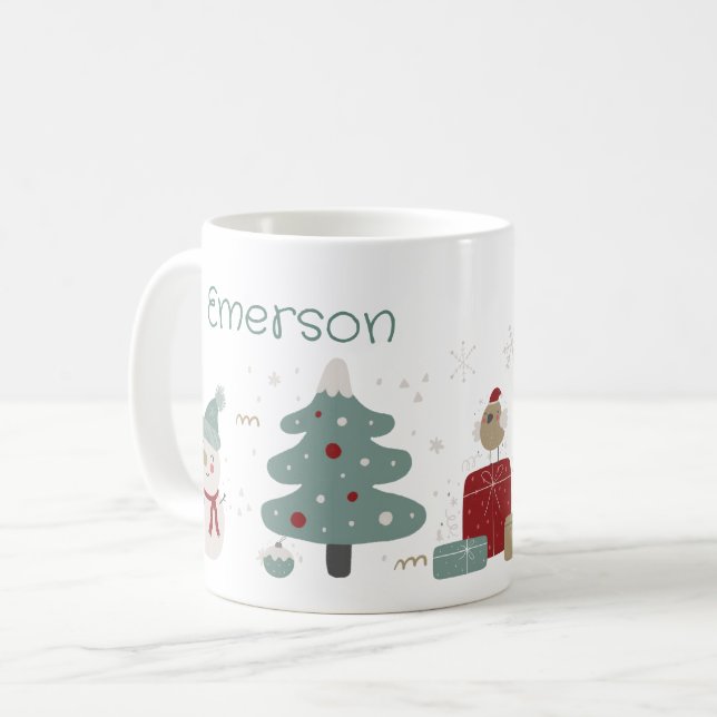 Kid's Christmas Personalised Mug (Front Left)