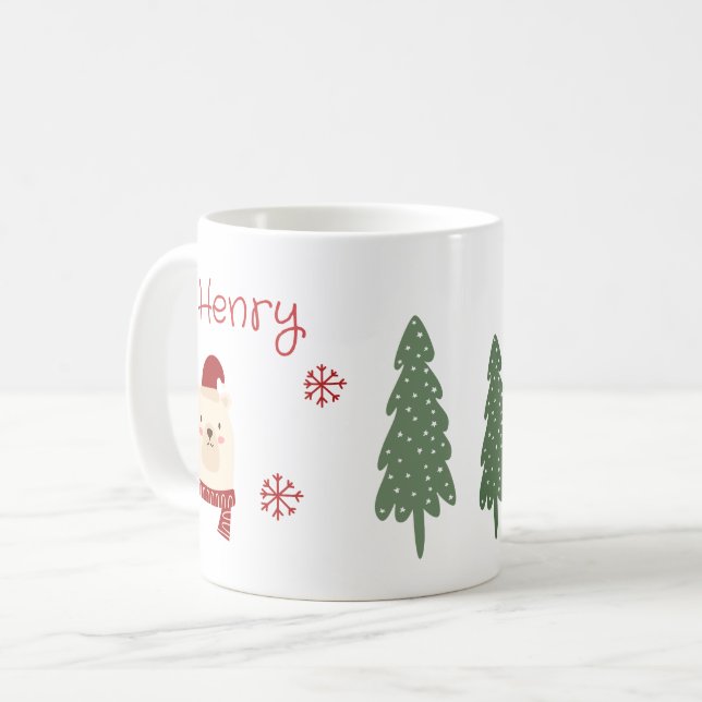 Kid's Christmas Personalised Mug (Front Left)