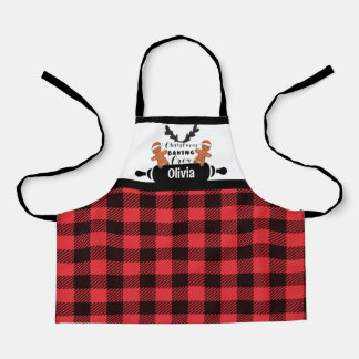 Kids Christmas Personalised Plaid Apron