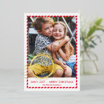 KIDS CHRISTMAS PHOTO cute Nice List stamp red gold Foil Holiday Card<br><div class="desc">by kat massard >>> WWW.SIMPLYSWEETPAPERIE.COM <<<
A funny card design featuring a stamp design saying "NICE LIST" in shiny foil. Portrait style to display your beautiful family too with tall photo.
CONTACT ME if you need help to get your photo to fit perfectly kat@simplysweetpaperie.com</div>