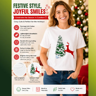 Kids Christmas Photo Outfit Fun Reindeer Shirt