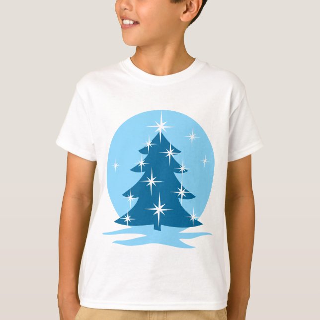 Kid's Christmas T-shirt Blue Holiday Classic Tee (Front)