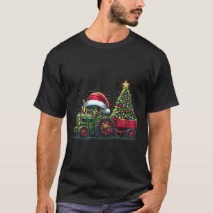 Kids Christmas Tractor Santa Xmas Farm Truck  T-Shirt